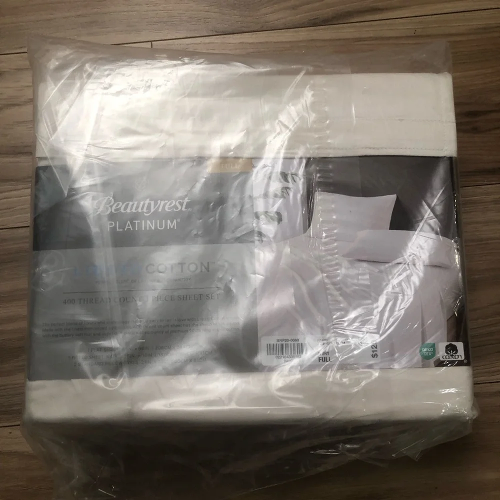 Beautyrest Liquid Cotton 400 Thread Count 100% Cotton Sheet Set-Ivory
